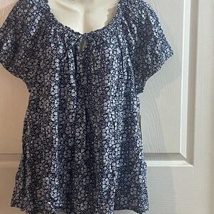 St. John's Bay Black and White Floral Blouse